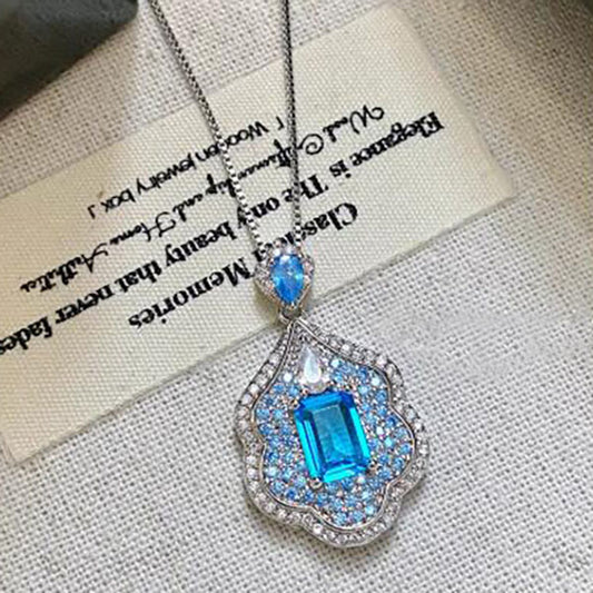 Sky Realm Pendant Secret Realm Sea Blue Treasure Topaz Necklace