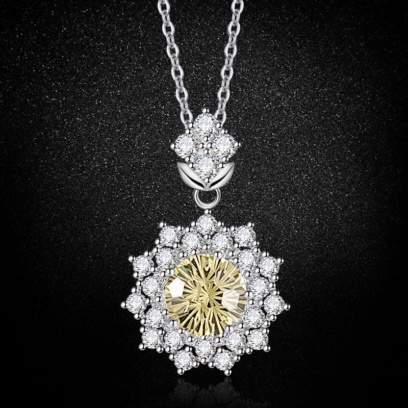 Full diamond inlaid fireworks pendant with high carbon diamond color treasure necklace